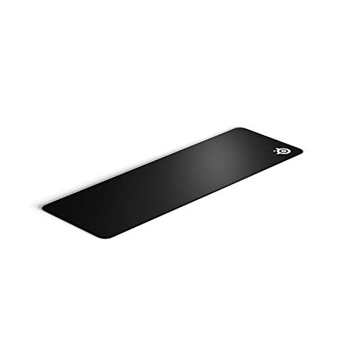 SteelSeries QcK Gaming Mouse Pad - XL Stitched Edge Cloth - Extra Durable - Sized to Cover Desks - Stitched Edge - XL - Black