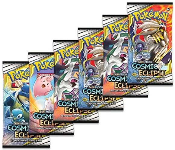 Pokemon Sun and Moon Cosmic Eclipse Six (6) Booster Pack Lot TCG