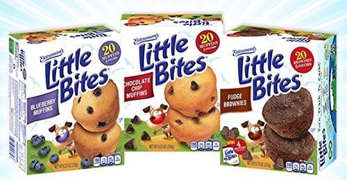 Entenmanns Little Bites Mini Muffins Variety Bundle: Blueberry, Chocolate Chip, Fudge Combo. - 