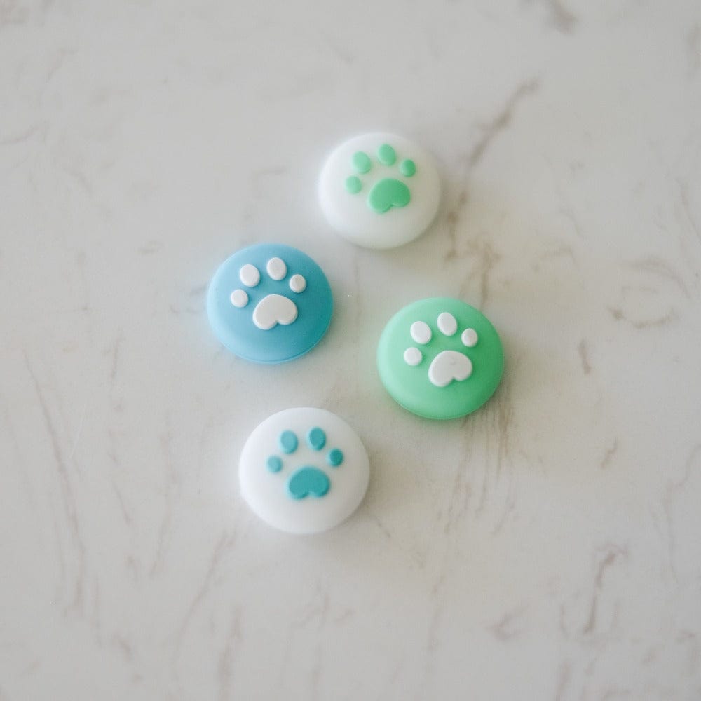 Blue & Green Paw Thumb Grips (2 Sizes Available) - For Nintendo Switch