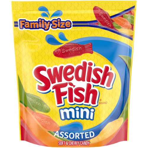 SWEDISH FISH Mini Assorted Soft & Chewy Candy, Family Size, 1.8 lb