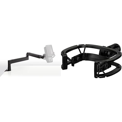 Elgato Wave Mic Arm LP-Premium Low Profile Mikrofonarm mit Kabelkanälen für sauberen Arbeitsplatz & Wave Shock Mount, Maximale Isolation von Schwingungen, speziell für Elgato Wave-Mikrofone entwickelt