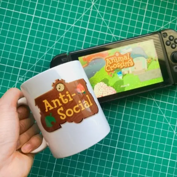 Animal Crossing Mug  Anti-social Mug  Animal Crossing Logo | Etsy