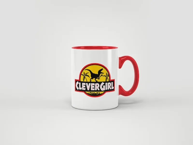 Jurassic Clever Girl Coffee Mug  Raptor Coffee Mug  Dinosaur | Etsy