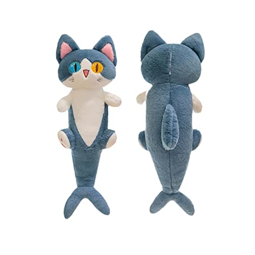 FANGYU Cute Plush Shark cat Toy, Cartoon Soft Stuffed Shark cat Pillow Long Throw Sleeping Pillow,Shark Gifts for Kids (130cm/51.1in) - 130cm/51.1in
