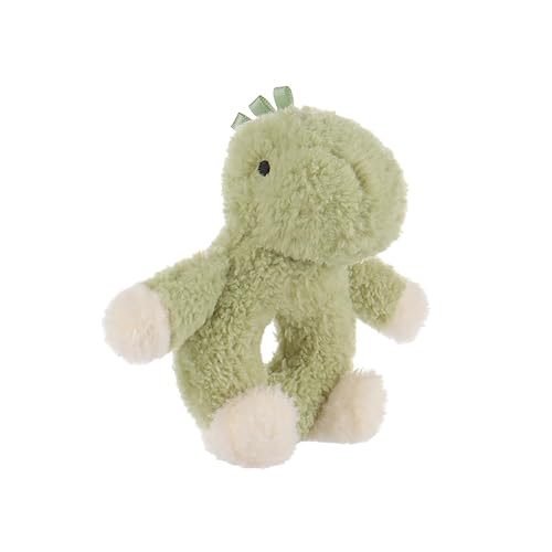 Apricot Lamb Baby Dinosaur Soft Rattle Toy, Plush Stuffed Animal for Newborn Soft Over 0 Months (Dinosaur, 6 Inches)