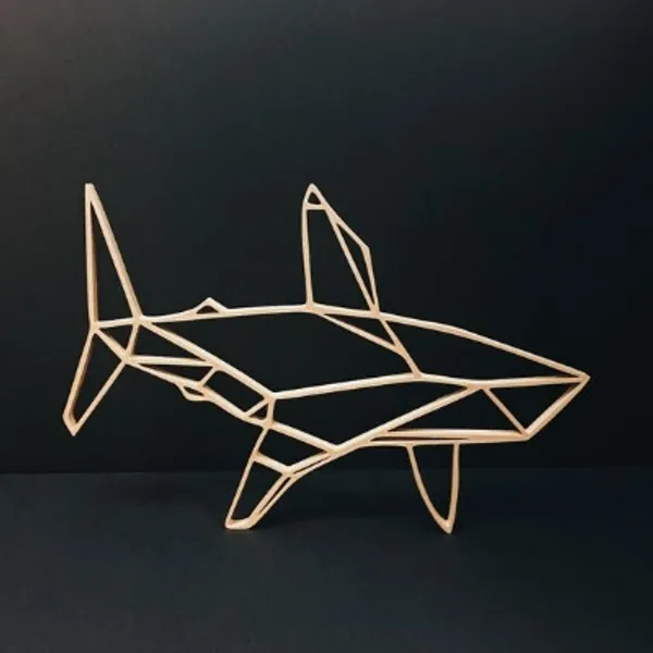 Geometric Wood Shark Trophy  Low Poly  Gift Idea | Etsy Canada