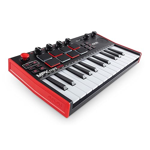 AKAI Professional MPK Mini Play MK3 - MIDI Keyboard Controller with Built in Speaker and Sounds Plus Dynamic Keybed, MPC Pads and Software Suite - MPK Mini Play