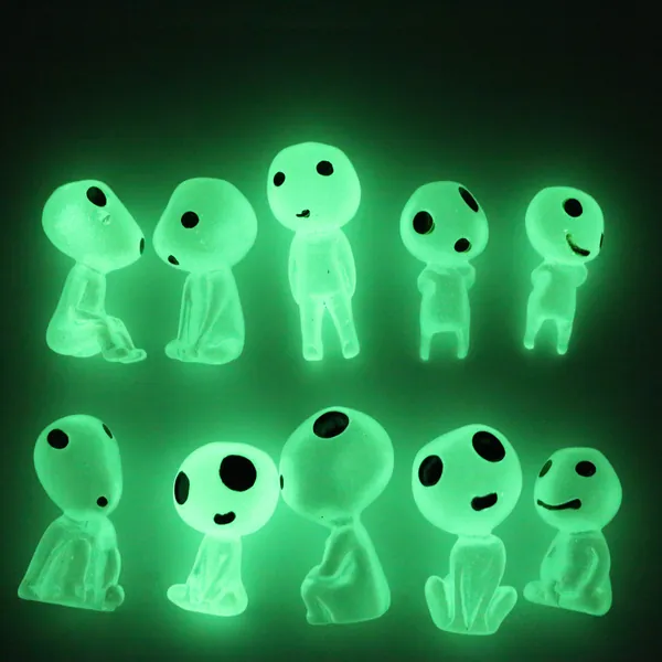 Fairy Garden Accessories Qingo10 Pcs Different Tree Elves Glow in Dark Garden Alien Decor Miniature Luminous Ghost 10pcs kit for Micro Landscape Garden Decoration Outdoor Status Patio Lawn Yard Kit