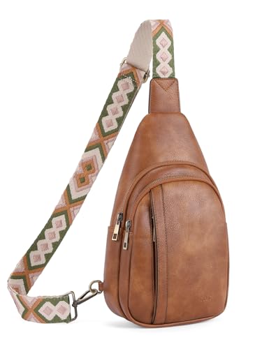 CLUCI Crossbody Bags for Women Cross Body Bag for Woman Sling Bag for Women Crossbody Bag Leather Sling Backpack Travel - 3-3a Brown