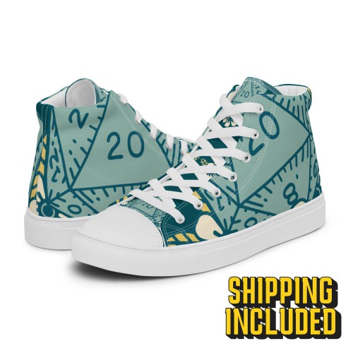 D20 DnD Dice High Top Canvas Shoes (Women’s) - 9