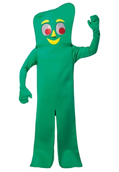 Gumby Deluxe American Green Clay TV Movie Adult Womens Mens Costume OS