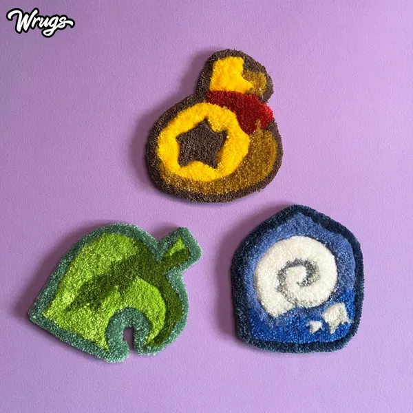 AC Mug Rug Tufted Coaster | Gaming Coaster | Coaster Mini Mug Rug | Handmade Mug Rug | Gift Ideas