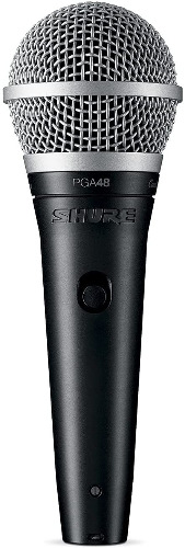 Shure PGA48-XLR Cardioid Dynamic Vocal Microphone with 15’ XLR-XLR Cable, Black, 5.00 x 10.00 x 3.50