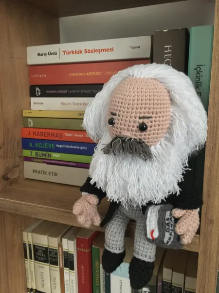 Philosopher Karl Marx Crochet Decor, Karl Marx Amigurumi Doll, Philosophy Art, Crochet Philosopher, Graduate Gift, Famous Person Doll