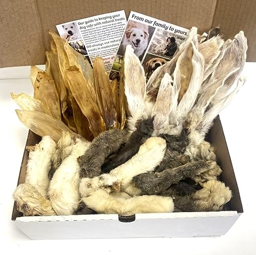100% Natural Dog Treat Box: The BUNNY BOX (700g of rabbit dog treats including rabbit feet and rabbit ears) LSP