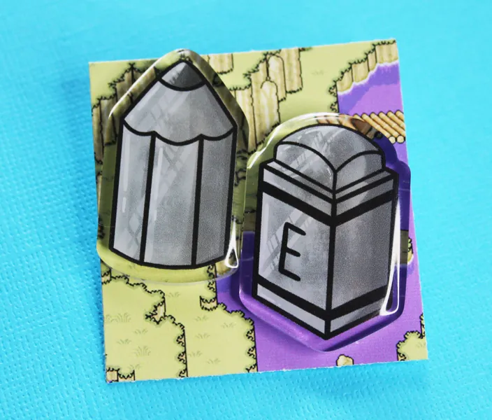 Iron Pencil/Eraser Statue - Earthbound - Nintendo Pin