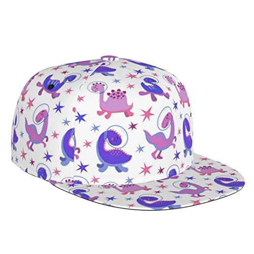 MANQINF Dinosaur Print Hat Cute Dinosaur Baseball Cap Adjustable Snapback Trucker Hat Summer Outdoor Dino Flat Bill Hats - One Size - Dinosaur-c00003