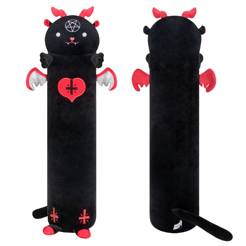 Mewaii Long Goat Plush Body Pillow, 44” Cute Goat Stuffed Animals Kawaii Soft Plushies, Black Sheep Plush Squishy Pillow Doll Toy Gift for Girlfriend - Black Goat 43.3in/110cm