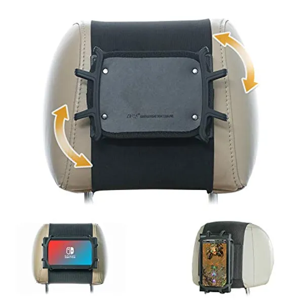 TFY Ninitendo Switch Car Mount Swivel Car Headrest Mount Silicon Holder for Game Machine Nintendo Switch
