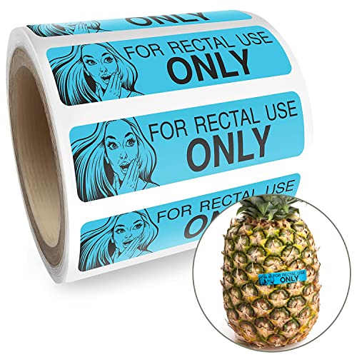 Rectal Use Only Stickers - Funny Gag Gifts for Adults - Pranks for Adults (200/Roll 1.5" x .375") Make Your Friends Laugh - Stupid Funny Prank Stuff and Practical Jokes (Blue) - 200/Roll - Blue