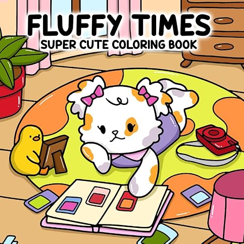 Fluffy Times: Super Cute Coloring Book, bringing you charming animal characters and simple designs to color and relax with, ideal for all ages
