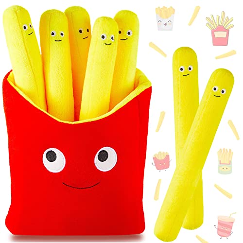 Food Pillows Cute French Fry Plushie Toy Food Stuffed Animals Removable Plush French Fries Pillow Funny Food Plushies, Creative Simulation Fries Plush Pillow Kawaii Birthday Gift (15.7 Inch) - 15.7 Inch