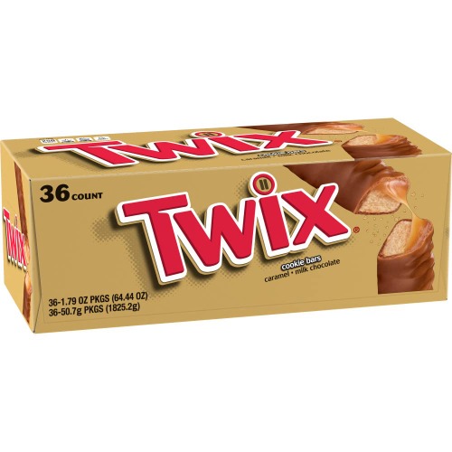 Twix Full Size Caramel Chocolate Cookie Candy Bar - 36 Count (Pack of 1)