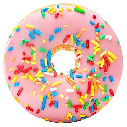 71 Inch Pink Donut Blanket for Adult and Kids, Soft and Comfortable Flannel Round Blanket for Bedding,Funny Blanket Giant Food Blanket Gifts for Crib, Sofa, Outdoors - Pink Donut - 71 inches