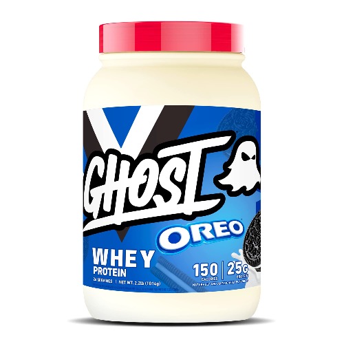 GHOST WHEY Protein Powder, Oreo - 2lb, 25g of Protein - Whey Protein Blend -Post Workout Fitness & Nutrition Shakes, Smoothies, Baking & Cooking - Cookie Pieces Inside - Oreo