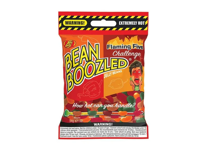 Jelly Belly Bean Boozled Flaming Five Bag - Extremely Hot Candy Beans - for Fun Filled Adult Parties, 54g (Pack of 1)