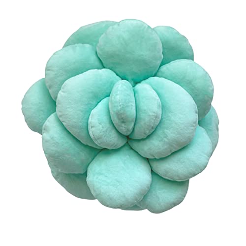 Mello Moonstone 3D Succulent Plant Pillow Aurora Green Bed Flower Decorative Cute Soft Sofa and Chair Plush Throw Cushion Great for Plant Lovers Green Thumb Friends and Family Accent Decor Gift - Aurora Green