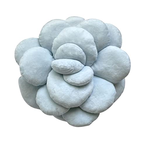 Mello Moonstone 3D Succulent Plush Plant Throw Pillow Misty Moondust Bed Flower Decorative Cute Soft Sofa and Chair Cushion Great for Plant Lovers Green Thumb Friends and Family Accent Decor Gift - Misty Moondust