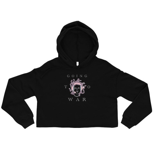 Going to War | Crop Hoodie | Feminist Gamer - Black / 2XL