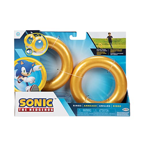 Sonic The Hedgehog Rings 2-Pack Motion Activated Sounds from Sonic Video Game, Role Play Sonic Rings Games for Kids