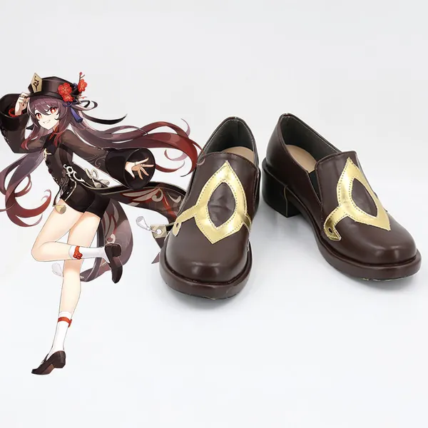 Genshin Impact Hu Tao Brown Cosplay Shoes | Female / 25.5cm