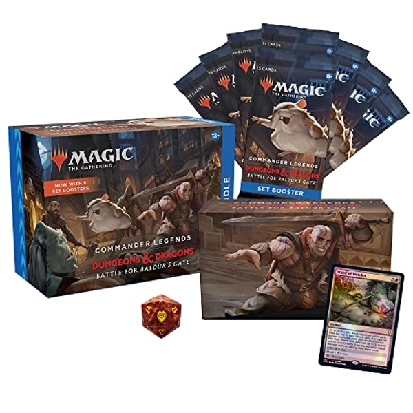 Magic The Gathering Commander Legends: Battle for Baldur’s Gate Bundle, 8 Set Boosters & Accessories, Multicolor, D10080000