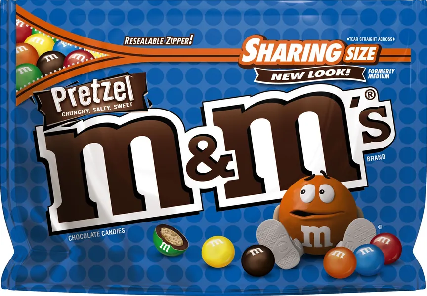 M&M'S, Pretzel Chocolate Candy Sharing Size Bag, 8 oz - 