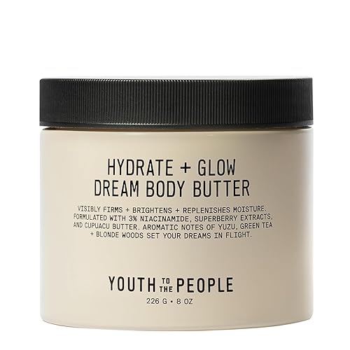 YTTP Body Butter - Hydrate + Glow Body Cream to Visibly Firm, Brighten and Replenish Moisture - Enriched with 3% Niacinamide, Cupuaçu + Jojoba Butters to Lock in Hydration (8oz)