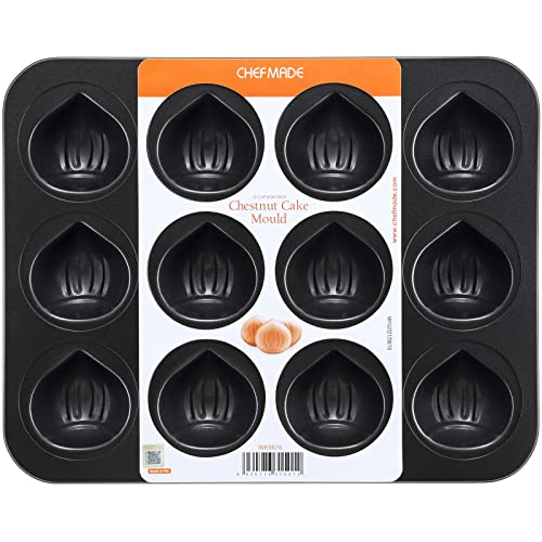 CHEFMADE Muffin Cake Pan, Nonstick 12 Cavity Chestnut-Shaped Bakeware - 04 - Chestnut 12 Cups