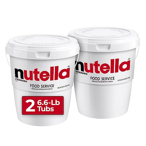Nutella Hazelnut Spread Food Service Tub, Baking Supplies, Great For Restaurants And Bakeries, Two Bulk Tubs, 13.2 Lb Total