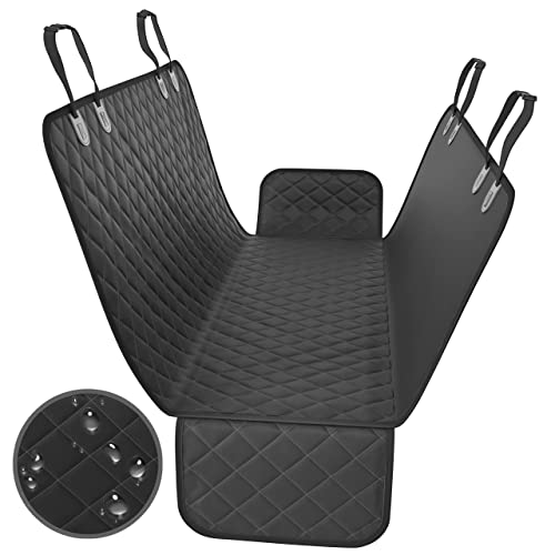 Active Pets Dog Car Seat Cover for Back Seat. Protector Hammock - Waterproof Pet Trucks, Sedans & SUVs Use with Chom Roller Hair Remover. Black - Black - Standard (53" x 56")