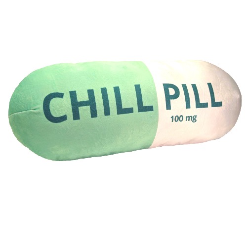 MRJ Products Chill Pill Pillow - Green Preppy Cute Trendy Room Decor Aesthetic Throw Pillows, College Dorm Teenager Y2K Teacher Doctor Nurse Lawyer Student Friend Sister Birthday for her - Green