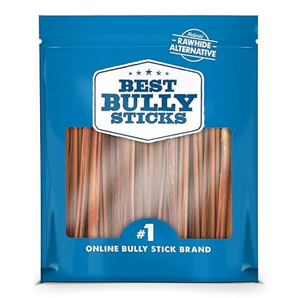 Best Bully Sticks 6 Inch All-Natural USA-Baked Bully Sticks for Dogs - 6” Highly Digestible, 100% Grass-Fed Beef, Grain and Rawhide Free | 18 Pack