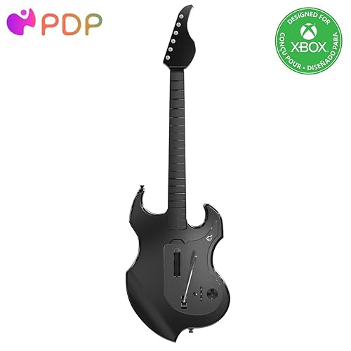 PDP RIFFMASTER Wireless Guitar Controller for Xbox Series X|S, Xbox One, Windows 10/11 PC, Rock Band 4, Fortnite Festival, Audio Jack, Rechargeable Battery, Officially Licensed by Microsoft – Black - XBOX