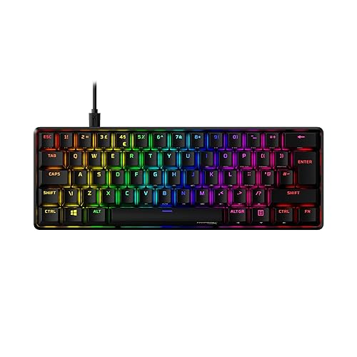 HyperX Alloy Origins 60 - Mechanical Gaming Keyboard, Ultra Compact 60% Form Factor, Red Switch, Double shot PBT keycaps, RGB LED Backlit, Side Printed Secondary Functions, NGENUITY Software