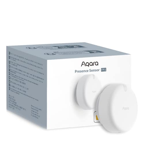 Aqara Presence Sensor FP2, 2.4 GHz Wi-Fi Required, mmWave Radar Wired Motion Sensor, Zone Positioning, Multi-Person & Fall Detection, Supports HomeKit, Alexa, Google Home and Home Assistant