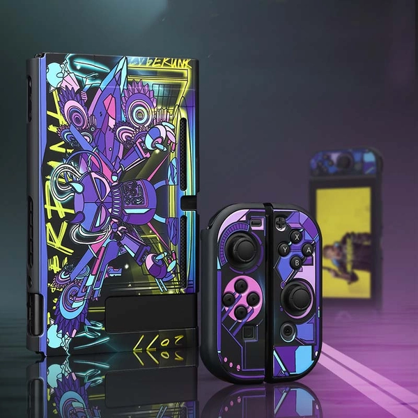 Pink Cyberpunk 2077 Switch Case Cyberpunk Hard Shell Cover Case - Purple