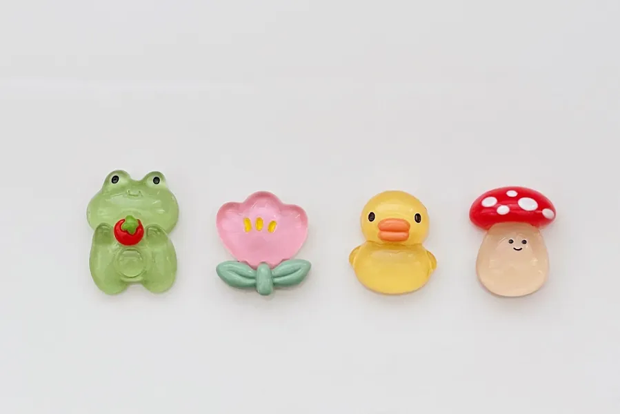Kawaii Clear Jelly Nature – Frog, Flower, Duck & Mushroom – Shoe Charm – Croc Charm