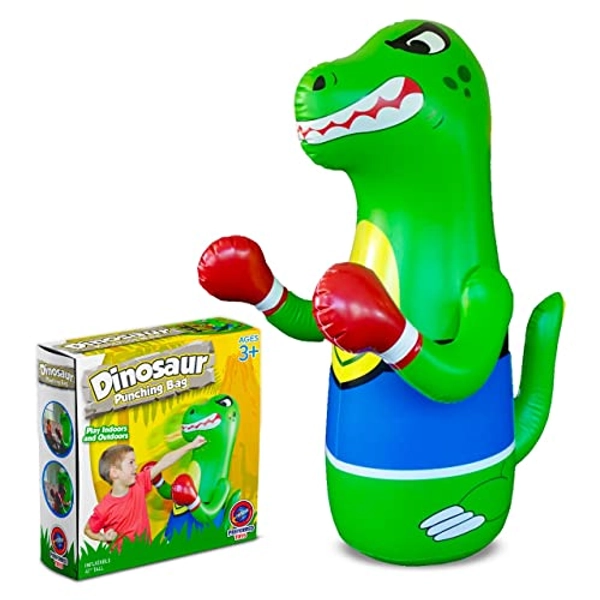 PREFERRED TOYS - Inflatable Punching Bag for Kids - Bop Bag Inflatable Punching Toy - Inflatable Dinosaur with Instant Bounce Back Movement - Bottom Space Can Use Both Sand and Water (47” Height)